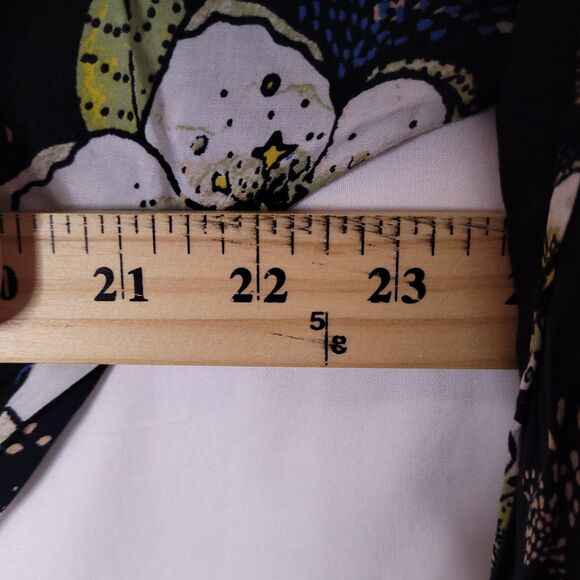 Free People Top Small Floral Black Tuscan Dreams Gathered Waist - Picture 7 of 11